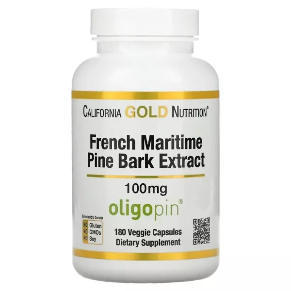 French Maritime Pine Bark Extract Oligopin Antioxidant Polyphenol 100 mg 180 Veggie Capsules