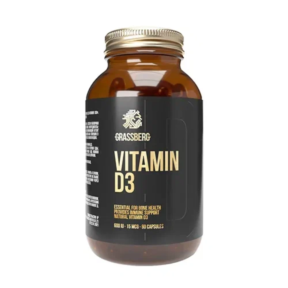 Vitamin D3, 600IU Grassberg 90 шт.